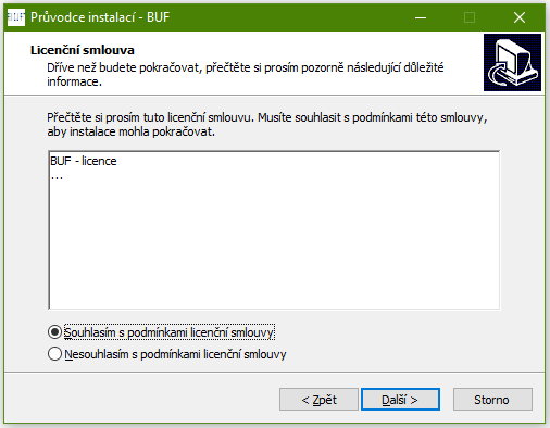 Instalace - licenční smlouva