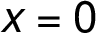 x =0