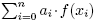 suma od i=0 do n z a s dolnm indexem i krt f(x s dolnm indexem i)